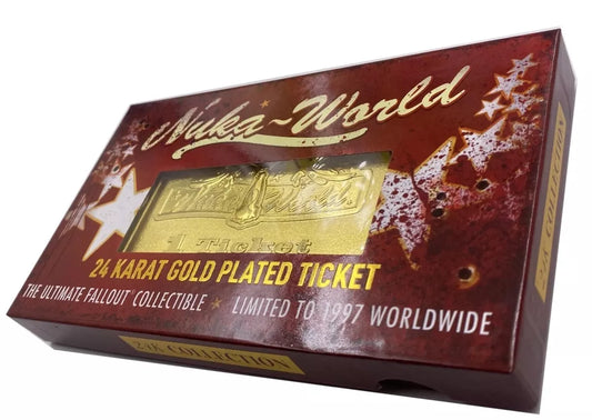 Fallout Nuka World Nuka-Cade Gold Plated Ticket Limited To 1997 Worldwide